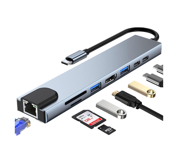 هاب تایپ سی 8 پورت USB C HUB
