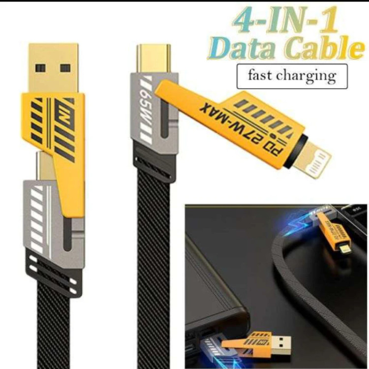 کابل تبدیل USB/USB-C به لایتنینگ/USB-C اچ تی ام مدل 4in1 طول 1.2 متر