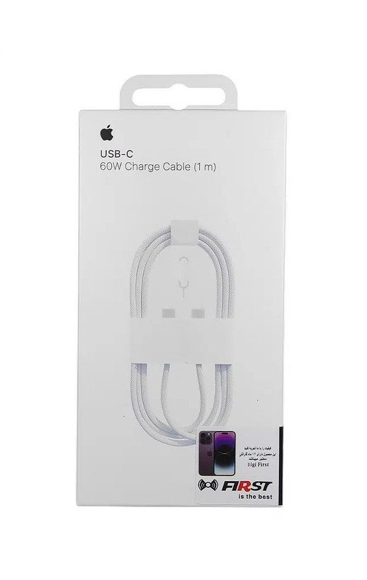 کابل شارژ USB-C توان ۶۰ وات اپل مدل First – طول ۱ متر